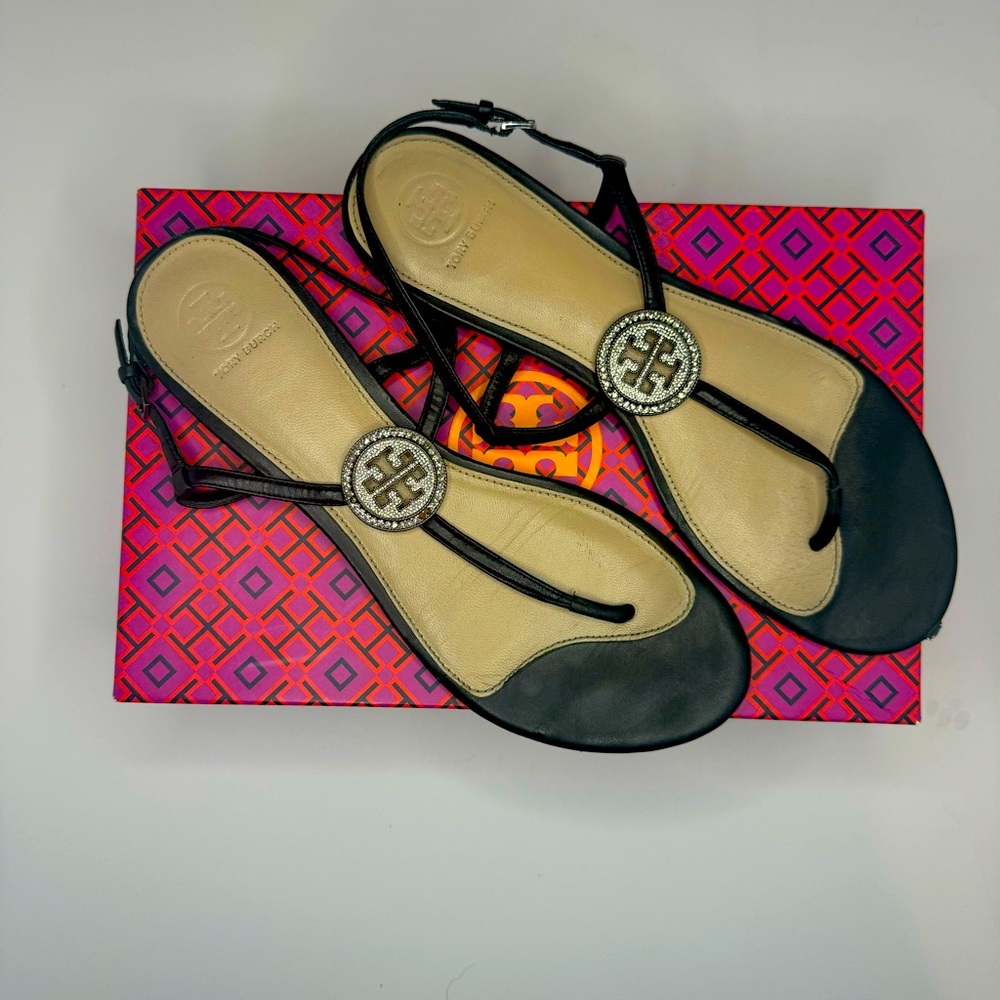 Black Tory Burch flat sandal size 10